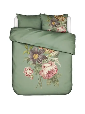 ESSENZA | Satin Bettwäsche 2x  70x90cm / 140x200cm MADIA Basil Green | 